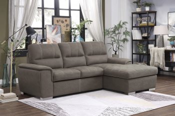 Andes Sectional Sofa Bed 9858TP in Taupe Fabric by Homelegance [HESS-9858TP-Andes]