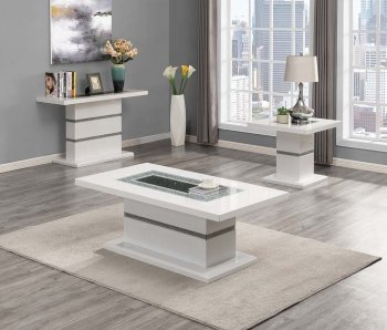 Elizaveta Coffee Table 3Pc Set DN00819 in White by Acme [AMCT-LV00819 Elizaveta]