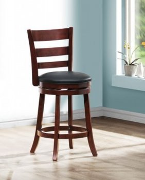 Dark Cherry Edmond Set of Two Swivel Counter Height Chairs [HEBA-1144E-24S Edmond]