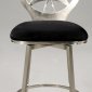 Black Microfiber Seat & Satin Nickel Finish Set of 2 Barstools