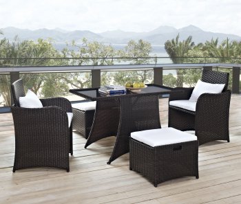 Artesia 5Pc Outdoor Patio Dining Set in Brown/White by Modway [MWOUT-EEI-1059-Artesia]