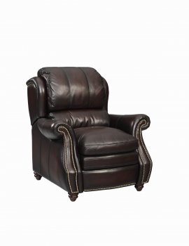 Leather Italia Burgundy Classic Bridgeport Push Back Recliner [LIRC-P777 Bridgeport]