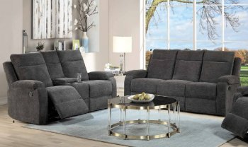 Elijah Motion Sofa 55115 in Charcoal Chenille by Acme w/Options [AMS-55115-Elijah]