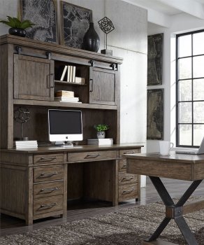 Sonoma Road Office Desk 473-HO in Bark by Liberty w/Options [LFOD-473-HO-Sonoma Road]