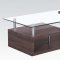 80405 Alfie Coffee Table 3PC Set in Dark Oak by Acme w/Glass Top