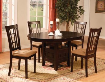 Dark Brown Finish Modern 5Pc Dining Set w/Extendable Table [WDDS-1259]