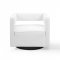 Booth Swivel Accent Chair in White Velvet by Modway