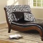 Dark Brown Bycast Leather Stylish Chaise Lounge W/Zebra Back