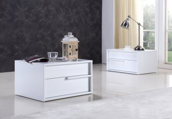 Dolce Set of 2 Nightstands in High Gloss White by Casabianca [CBNS-Dolce White]