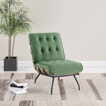 Aloma Accent Chair Set of 2 907502 in Green Velvet by Coaster [CRAC-907502 Aloma]