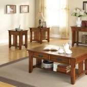 702008 Coffee Table 3Pc Set in Brown Oak by Coaster w/Options