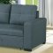 F6532 Convertible Sofa Bed in Blue Grey Fabric by Boss