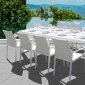 Ritz Outdoor Dining Set 9Pc in White w/Excelsior Table