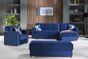 Elegant Roma Navy Sectional Sofa Convertible - Fabric - Istikbal [IKSS-Elegant Roma Navy]