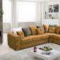 LCL-027 Sectional Sofa in Gold Velvet