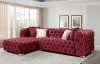 LCL-018 Sectional Sofa in Burgundy Velvet