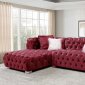 LCL-018 Sectional Sofa in Burgundy Velvet