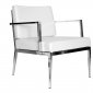 Nancy Armchair in White Leather by Whiteline Imports