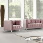 Mariel Sofa 629 in Pink Velvet Fabric by Meridian w/Options