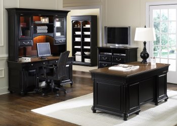 St. Ives Jr Executive Desk 260-HOJ in Chocolate & Cherry Finish [LFOD-260-HOJ-JED-St-Ives-Jr]