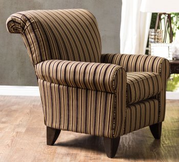 Arklow Accent Chair SM1241-CH in Striped Pattern Fabric [FACC-SM1241-CH-Arklow]