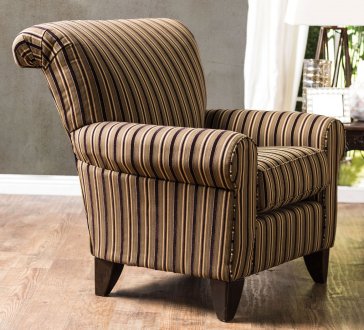 Arklow Accent Chair SM1241-CH in Striped Pattern Fabric