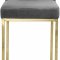 Giselle Counter Stool 781 Set of 2 Grey Velvet Fabric -Meridian