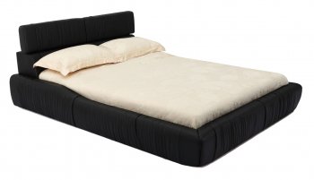 Steward Bed in Black Leather Match by Whiteline Imports [WLB-Steward Black]