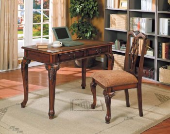 Deep Cherry Home Office Desk With Four Wooden Legs [AMOD-215-9650]