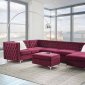 Jaszira Sectional Sofa 6Pc 57330 in Burgundy Velvet by Acme