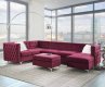 Jaszira Sectional Sofa 6Pc 57330 in Burgundy Velvet by Acme