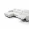 Adriano Sectional Sofa in White Leather by Whiteline w/Recliner