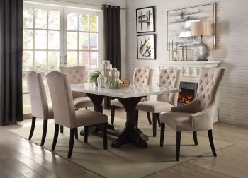 Gerardo Dining Table Marble Top 60180 in Weathered Espresso [AMDS-60180-Gerardo]