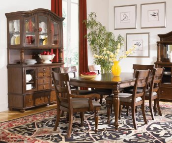 Rich Brown Cherry Finish Traditional 8PC Dining Room Set [HLDS-D294-8pc]