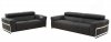 Nalah Sofa & Loveseat Set in Black Leather by Whiteline