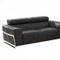 Nalah Sofa & Loveseat Set in Black Leather by Whiteline