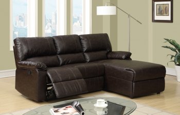 F6631 Reclining Sectional Sofa by Boss in Coffee Bonded Leather [PXSS-F6631-F6632]