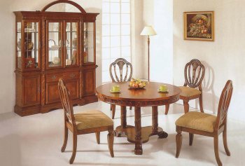 Light Brown Finish Classic 5Pc Dining Set w/Optional Buffet [YTDS-8360-Glenwood]