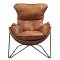 Thurshan Accent Chair 59945 in Aperol Top Grain Leather by Acme