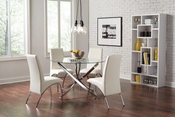 Beckham 5Pc Dinette Set 106440 in Chrome by Coaster w/Options [CRDS-106440-Beckham]