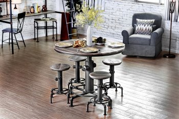 Foskey CM3367PT 5PC Counter Height Dinette Set in Antique Black [FADS-CM3367RPT-Foskey]