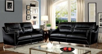 Nichola Sofa CM6008BK in Black Leatherette w/Options [FAS-CM6008BK-Nichola Black]