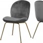 Paris Dining Chair 785 Set of 4 Grey Velvet Fabric by Meridian