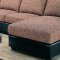 Multi Color Chenille Fabric Contemporary Sectional W/Bycast Base