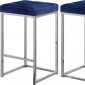 Nicola Counter Stool 904 Set of 2 Navy Velvet Fabric -Meridian