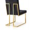 Pierre Dining Chair 714 Set of 2 Black Velvet Fabric by Meridian