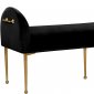 Owen Bench 144 in Black Velvet Fabric by Meridian