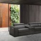 Picasso Power Motion Sectional Sofa in Dark Grey Leather by J&M