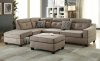 F6522 Sectional Sofa in Mocha Fabric by Boss