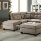 F6522 Sectional Sofa in Mocha Fabric by Boss